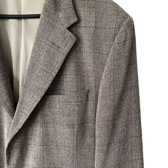 Mickey Spatz Gray Brown Prince of Wales Check Coat - Picture 9 of 11